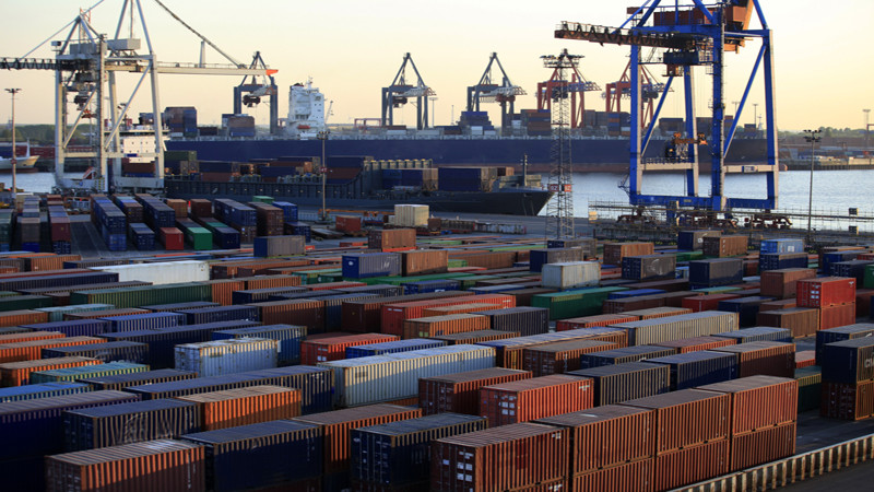 Container terminal, port of Hamburg, Germany